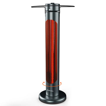 Electric Patio Heater, 1500W IP65 Outdoor/Indoor Infrared Heater with Remote, 8 Heating Levels 8-Hour Timer &