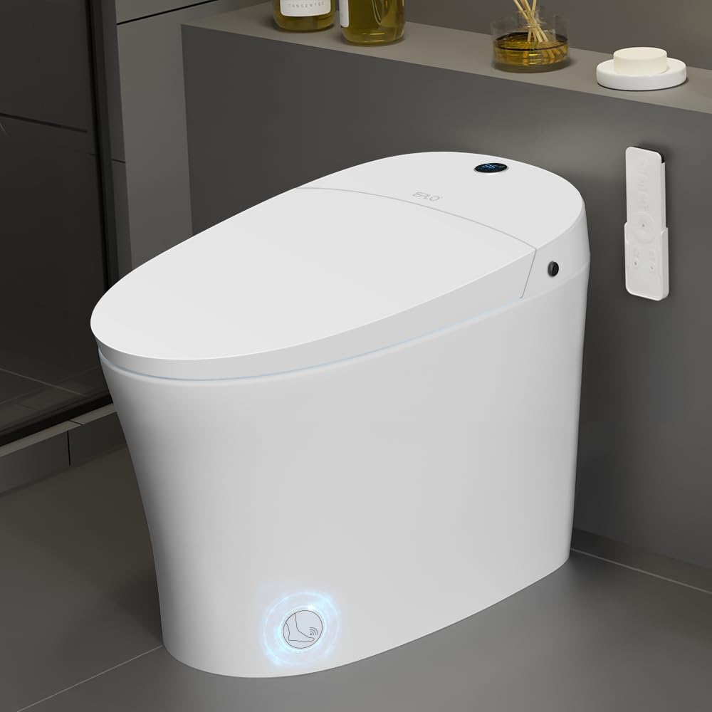 Smart Toilet,Bidet Toilet Pump-assisted,Blackout Flush,Heated Seat,Dual Auto Flush,Warm Water,Foot Sensor