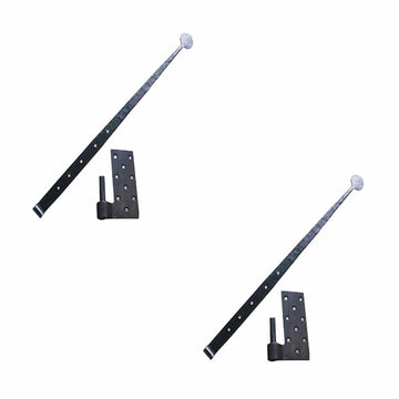 Lift Off Pintle Strap Hinge 24 in. Black Wrought Iron Rustic Reversible Pintle Bean Strap Gate and Door Hinges with
