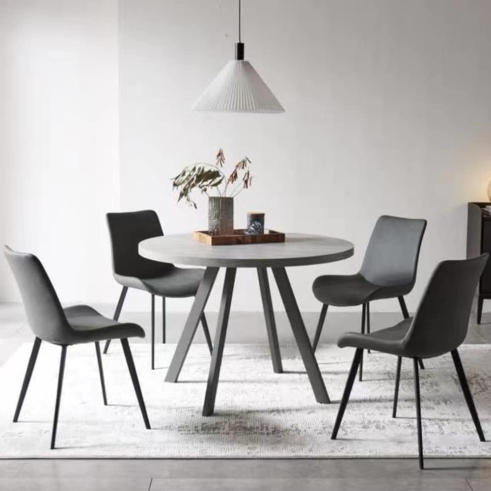 Dining Chairs Set of 4, Modern Kitchen & Dining Room Chairs, Upholstered Faux Leather Cushion Seat and Sturdy Metal
