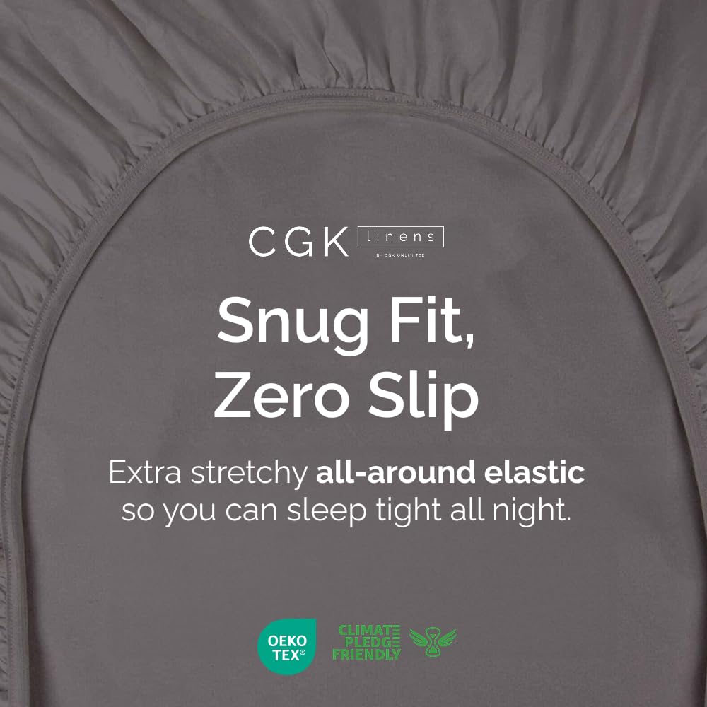 Full Fitted Sheet - Single Fitted Sheet Only - Deep Pockets - Dark Grey
