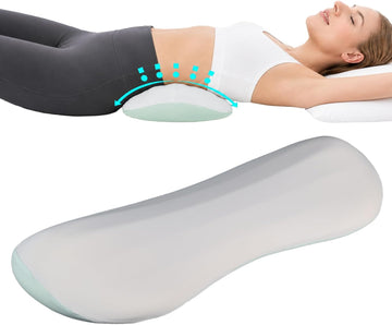 Lumbar Support Pillow for Bed, Memory Foam Lower Back Pillow for Sleeping