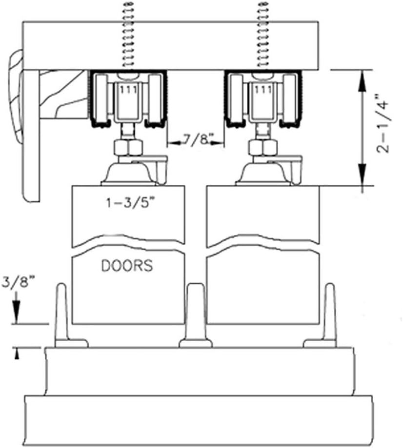Sliding Closet Door SARTODOORS Quadro 4113 Bypass Interior Doors with Frosted Glass, MDF, 60x80, Whi