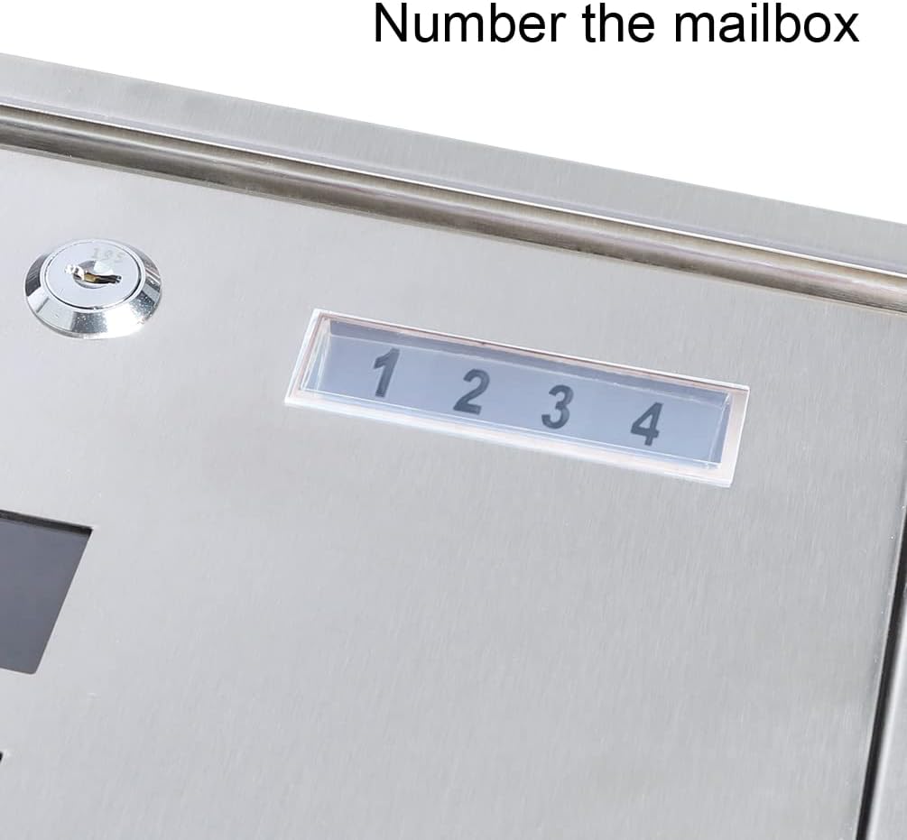 Stainless Steel Mailbox with Key Lock, Metal Wall Mount Rust-Proof Mail Box with Newspaper Compartment 15.4" x 12"