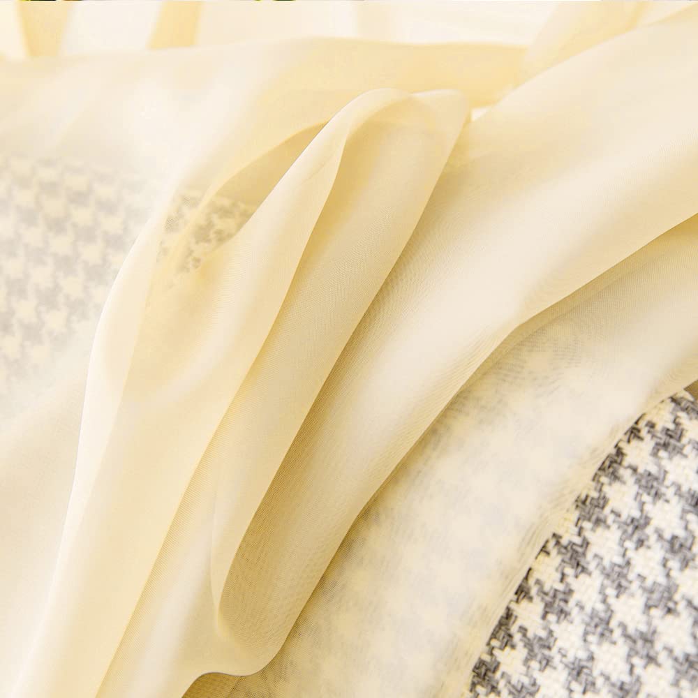 Sheer Scarf Valance Extra Long Window Treatment 54"x144" Cream Beige