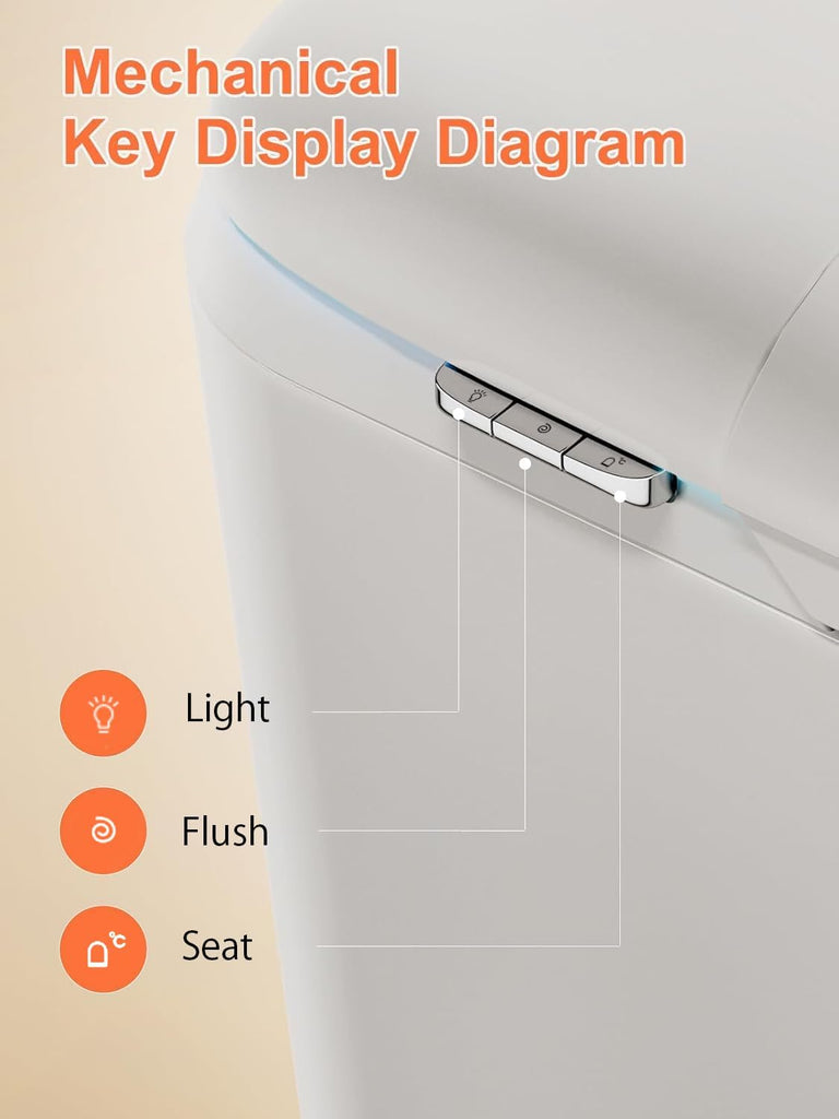 Smart Tankless One-Piece Toilet with ADA Comfort Height Heated Seat, Auto Flush, Foot Sensor, Night Light, Modern Elongated Design