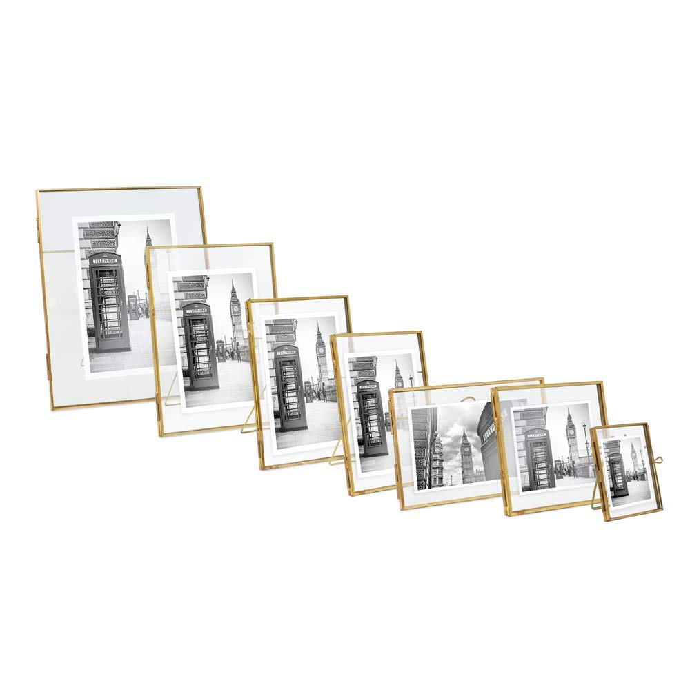 Jacobs 4x6 Gold Vertical Metal Floating Photo Frame, Locket Closure