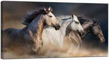 Large Animal Pictures Wall Art Desert Running Horses Painting Picture Print on Canvas Modern Living Room Office Wall
