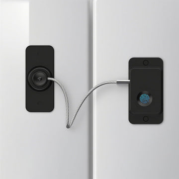 Fingerprint Fridge Refrigerator Lock, Child & Pet Proof Security for Drawers, Cabinets, Toilet, 90 Degree Cable