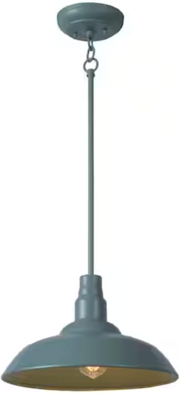 Ridge Outdoor 1 Light Teal Mini Pendant, Weather-Resistant Hanging Porch Light