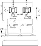 Sete 6003 Bypass Interior Doors with Frosted Glass, MDF, 84x80, White, Modern Style Hardware Include
