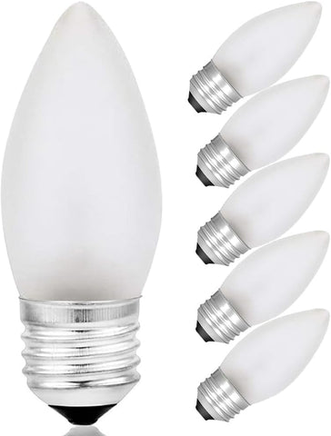 Frosted Flame Tip Chandelier Light Bulb-40W Incandescent Torpedo Tip Chandelier-40W Incandescent Torpedo Tip