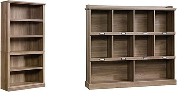 Bookcases - Miscellaneous 5 Shelf (35.28" x 13.23" x 69.76") and Barrister Lane Cubby Shelf (Salt Oak Finish)