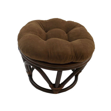 Piece Rattan Ottoman with Micro Suede Cushion