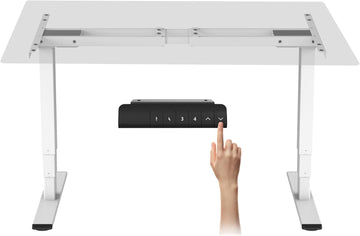 E6 Dual Motor Standing Desk Frame 3 Stages Electric Height Adjustable Stand Up Desk Frame Only (White)