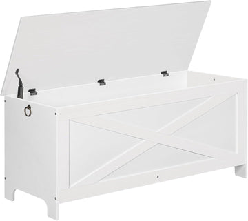 47.2" Storage Chest with Lid, Entryway Storage Bench with Safety Hinges, Large Toy Box , Sturdy Toy Storage