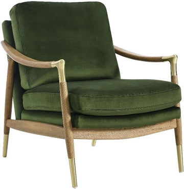 Langford Stain-Resistant Performance Velvet Armchair - Mid Century Modern Velvet Chair with Wood Frame - Upholstered