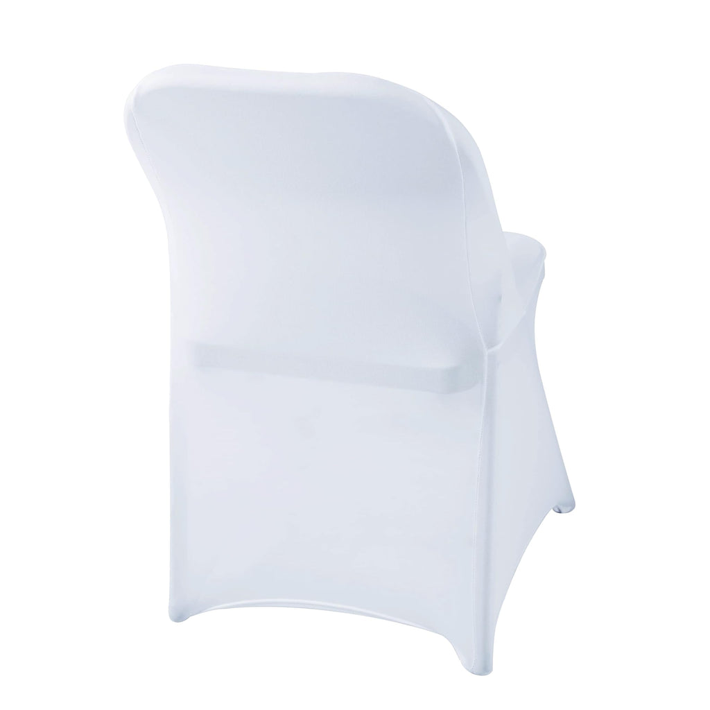 10 Pcs White Folding Chair Cover Washable Removable Universal Fitted Chair Cover Protector for Wedding Party Banquet