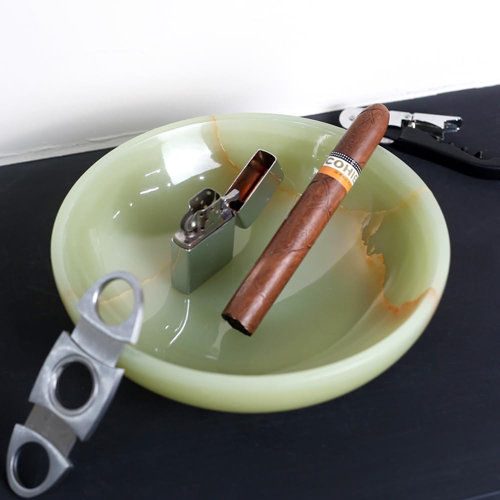 Luxury Decorative Marble Bowl Decoration, Green Onyx Key Bowl Table, Catchall for Coins, Change, Candy, Organizer