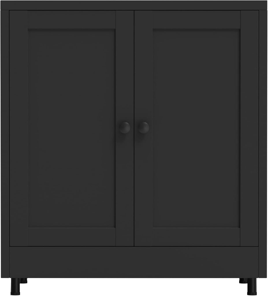 Metal Storage Cabinet with 2 Doors and Adjustable Shelf, Steel Sideboard Buffet Cabinet Hallway Entryway Kitchen