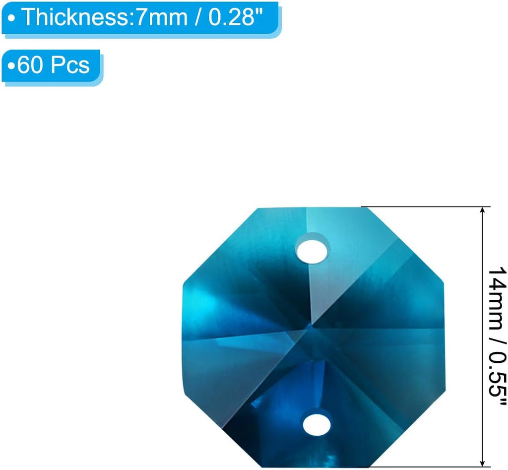 K9 Crystal Octagon Beads 2 Holes Pendants