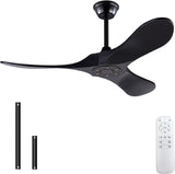 Inspired Maverick Style 42 Inch Solid Wood Ceiling Fan with Remote,Black Ceiling Fan no Light,6 Speeds,Noiseless,Reversible DC Motor,Modern Ceiling Fans without Lights for Outdoor Indoor Bedroom Farmhouse,Patios A101-B0CG69D1ZZ