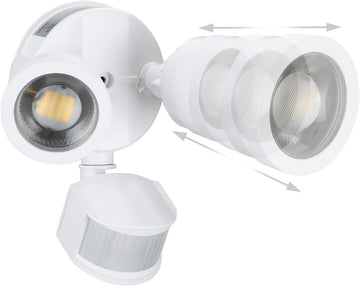 25W LED Security Light Outdoor Motion Sensor 5000K White | 30°-80° Beam Angle Adjustable Motion Flood Lights for