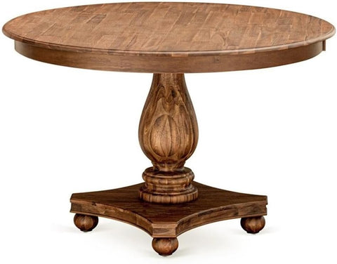 FE2-0N-TP Ferris Modern Dining Table - a Round Kitchen Table Top with Pedestal Base, 48x48 Inch, Sandblasting Antique