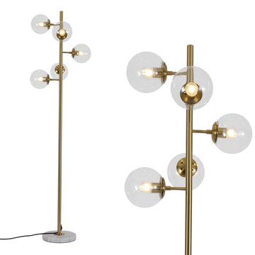 Lighting Clear Bubble Glass Floor Lamp Nordic Globe Floor Lamp Brass Floor Light Vintage Gold Floor Lamps Modern Tall