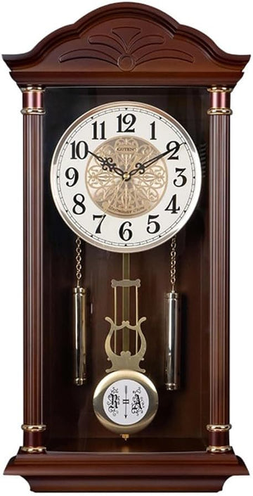 Pendulum Wall Clock Battery Operated - Large Hanging Grandfather Wall Clock with Pendulum - Quiet Pendulum Clock - Chiming Wall Clock...