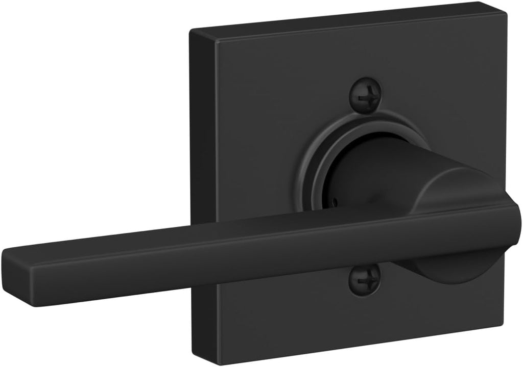 F10 LAT 622 COL Latitude Collins Passage Lever Hall and Closet, Matte Black - Door Lever