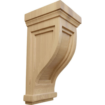 Traditional Recessed Wood Corbels, 4 3/4"W x 5"D x 10"H, Cherry
