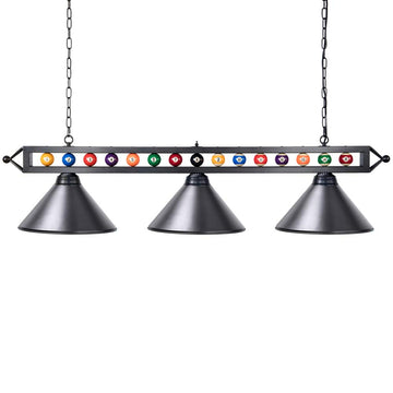 59 Inch Pool Table Light for Game Room with Billiard Ball Decor