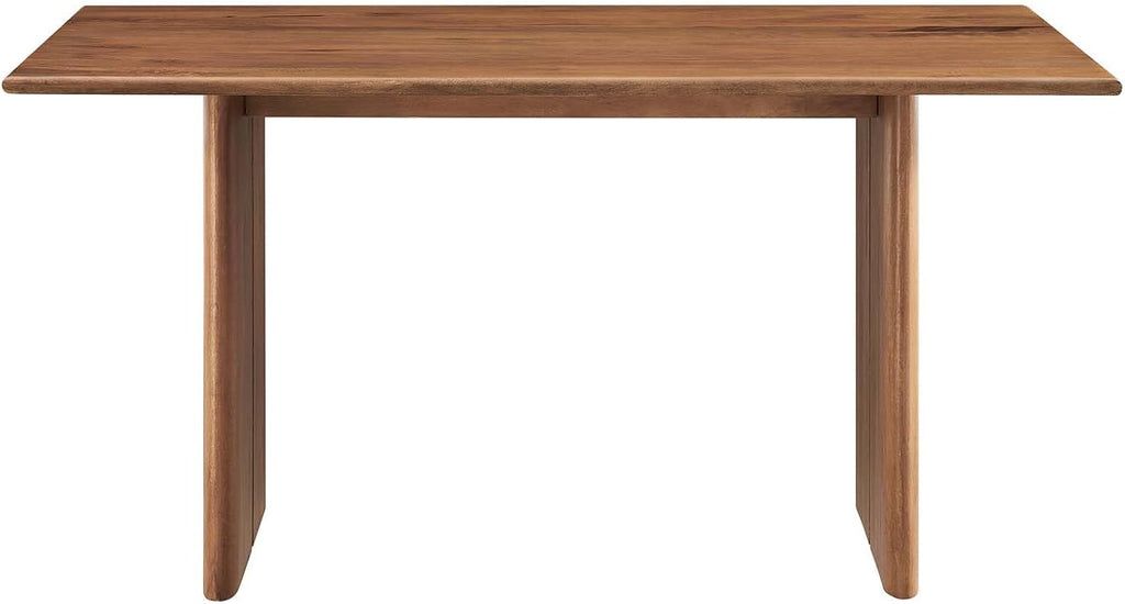 Amistad 60" Solid Wood Modern Farmhouse Rectangular Dining Table in Walnut