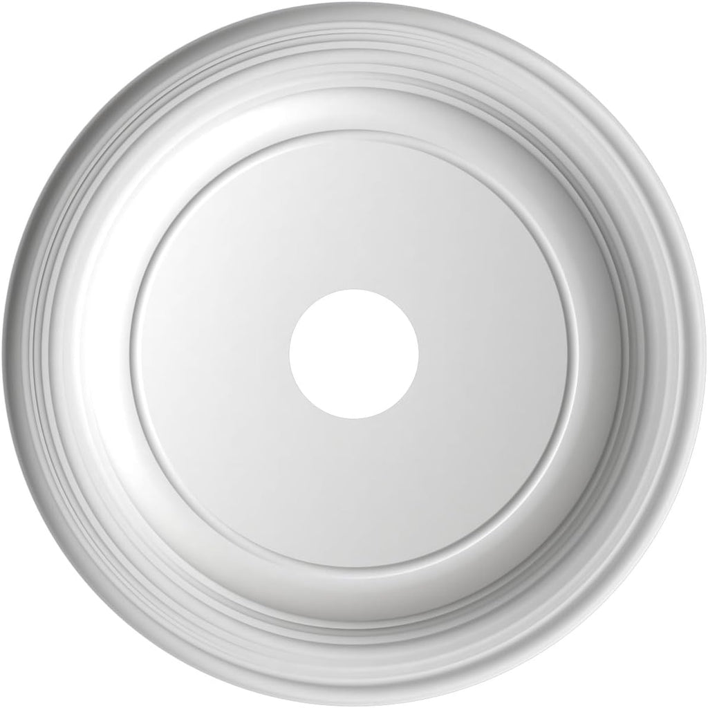 19"OD x 3 1/2"ID x 1 1/2"P Traditional Thermoformed PVC Ceiling Medallion (Fits Canopies up to 11 1/2"), Metallic