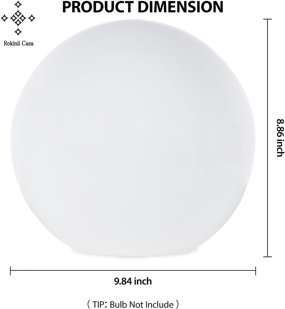 10 Inch Ball Table Lamp with Glass Shade, Ball Light Bookshelf Lamp and Bedroom Bookshelf Reading Decoration