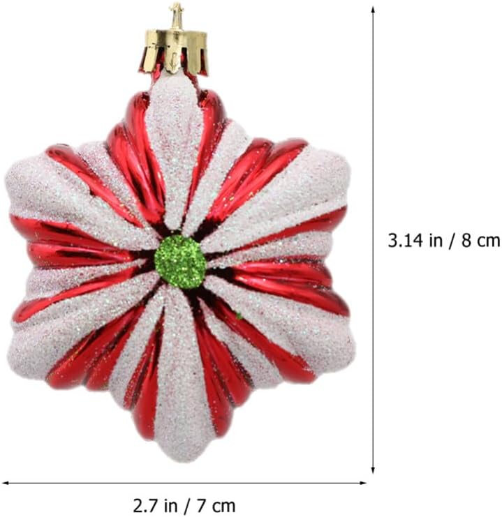 Peppermint Candy Ornament, Shatterproof Christmas Ball Hanging Ornaments Christmas Tree Decorations Christmas Ball - Set of 6