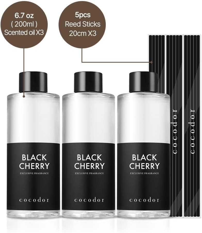 Reed Diffuser Oil Refill/Refreshing Air/6.7oz(200ml)/3 Pack/Aroma Therapy, Home Fragrance, Scented Oils, Oils - Set of 3