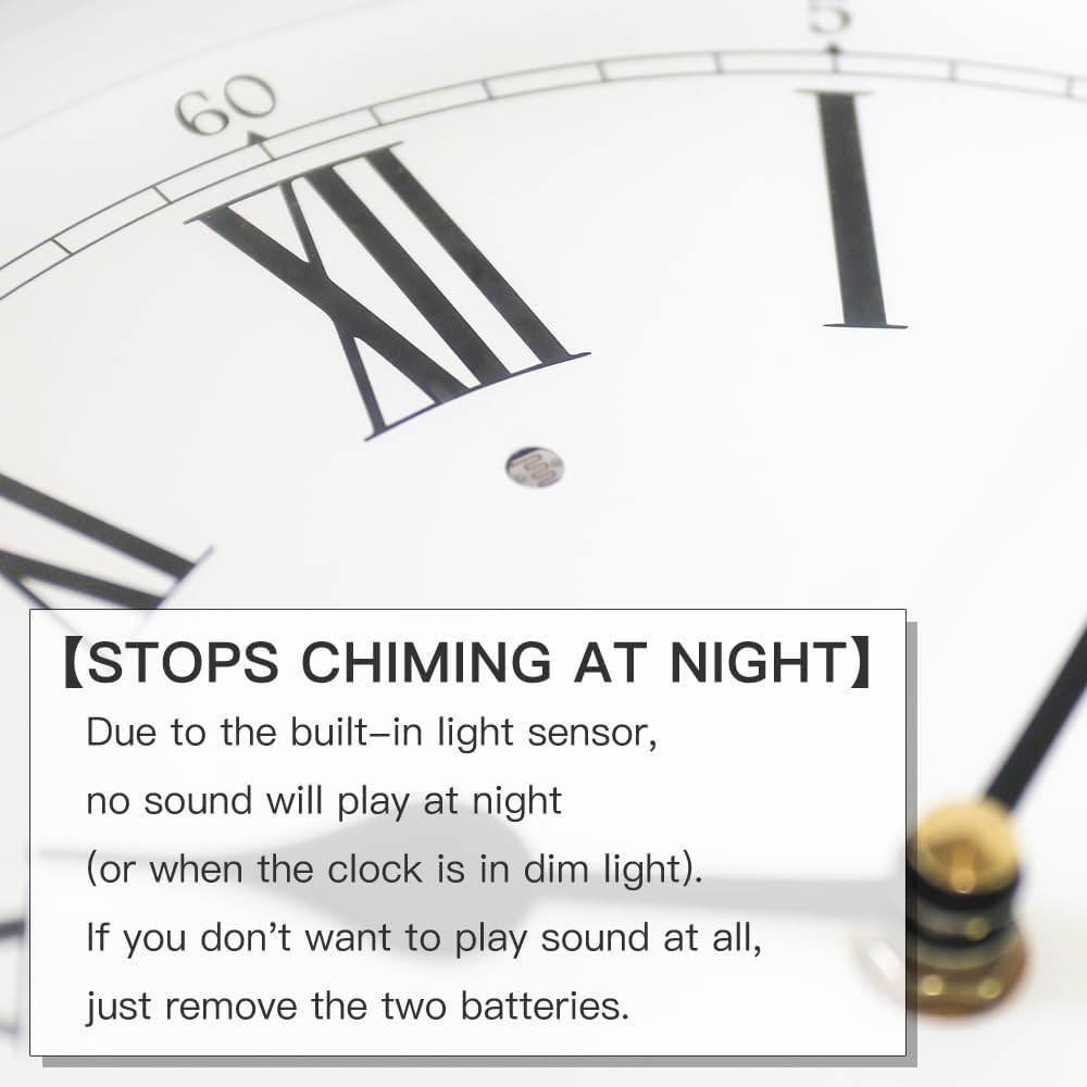 Plastic Pendulum Clock. Sturdy Gray Frame. Westminster Chime Every Hour,Elegant,Traditional Schoolhouse,Home,Office,Living Room,Bedroom.
