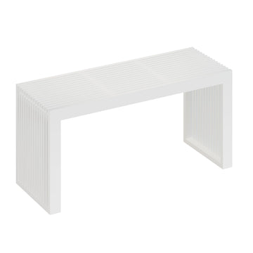 Bamboo Dining Bench 35" Indoor Wooden Shoe Benches White