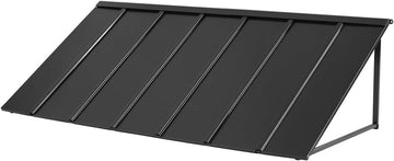 Fixed Metal Awning 80 x 36 in, Window Awning Door Canopy, Stable Triangle Steel Frame Exterior Awnings Rain, and Snow