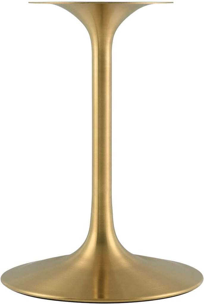 Inspired Saarinen Style Tulip Oval Pedestal Dining Table — Gold Base / White Top, 48″ Oval