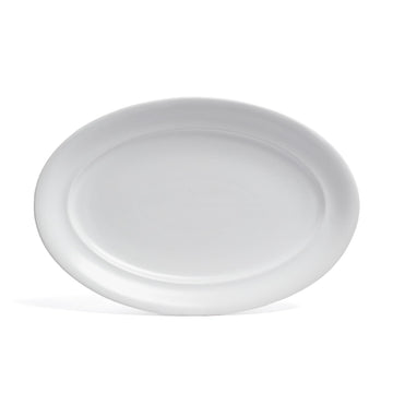 Rim Stoneware Serving Platter - Elegant 1-Piece Oval Serving Platter to Complete Your Kitchen Set - 16" L x 10.8" W