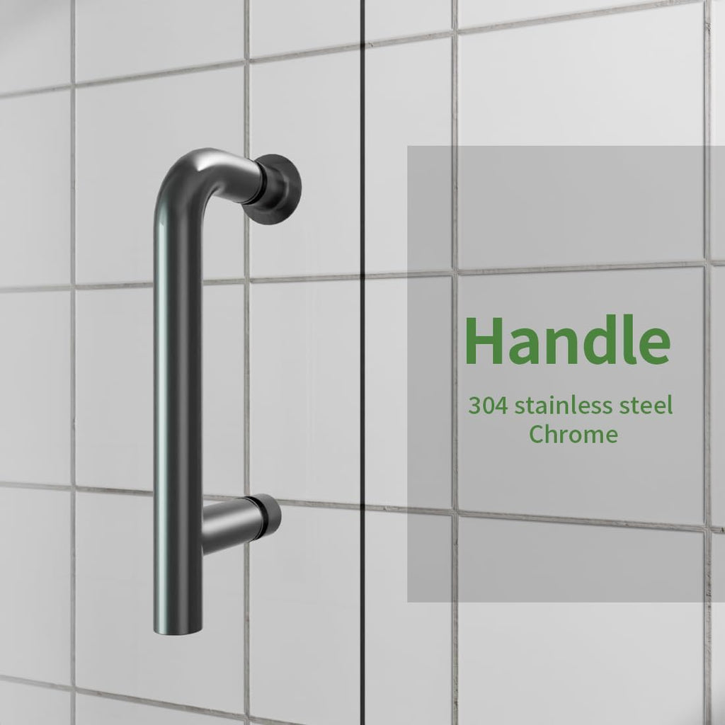 24-26" W x 72" H Frameless Pivot Shower Door with Single 180° Swing Glass Door
