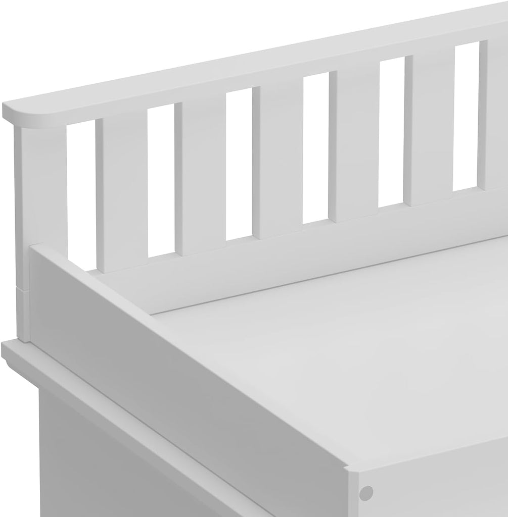 56.5" Baby Changing Table with 7 Storage Drawers, White Nursery Dresser with Removable Changing Top, Large