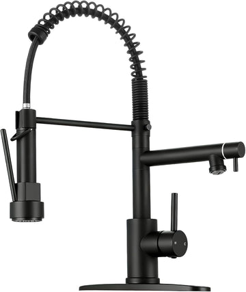 Kitchen Faucet with Pull Down Sprayer - Matte Black Single Handle Commercial Kitchen Faucets