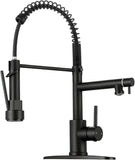Kitchen Faucet with Pull Down Sprayer - Matte Black Single Handle Commercial Kitchen Faucets