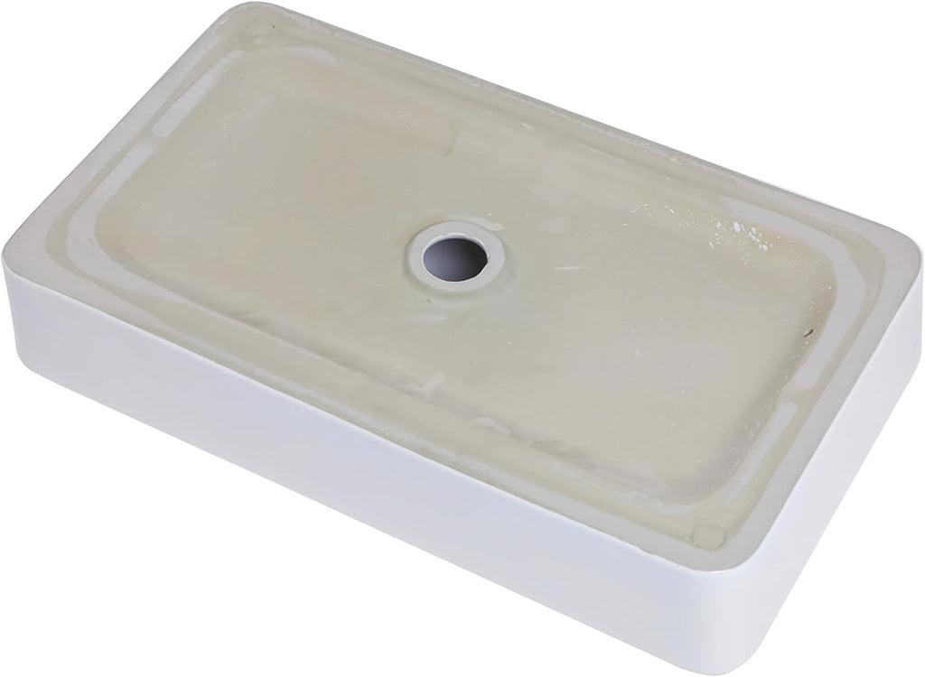 24 Vessel Sink Rectangle - 24 x 14 Inch Bathroom Sink Modern Large Rectangular Above Counter White Porcelain