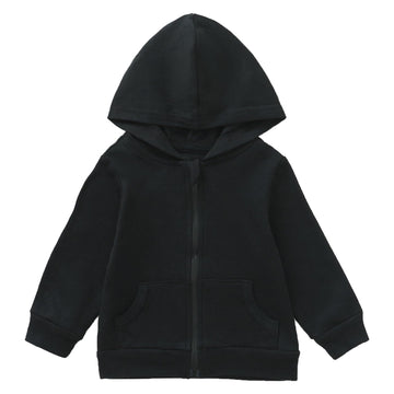 Unisex Solid Baby Sweatshirts Hoodies, Lightweight Full Zip-up Jackets Coat