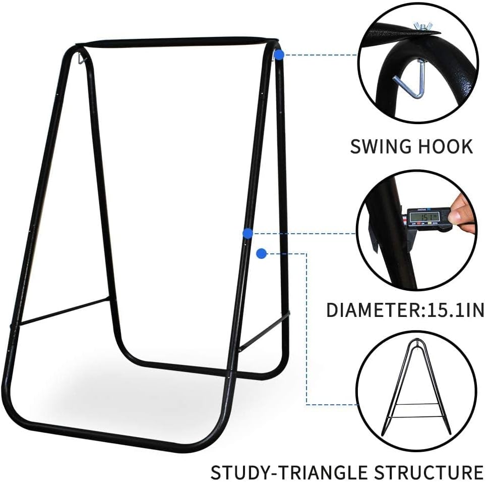 Chair Stand with Large Hanging Padded Indoor Swing,Easy to Assemble Sturdy Hammock Chair with Stand,MAX Capacity up